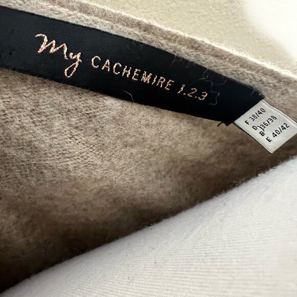 Maison 1.2.3 Paris Cashmere Cardigan M/L Womens Beige Ruffle Embellished Open - Picture 9 of 12